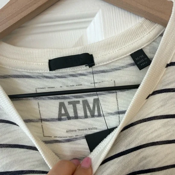 ATM Variegated Stripe Short Sleeve T-Shirt Dress NWT - Picture 9 of 13
